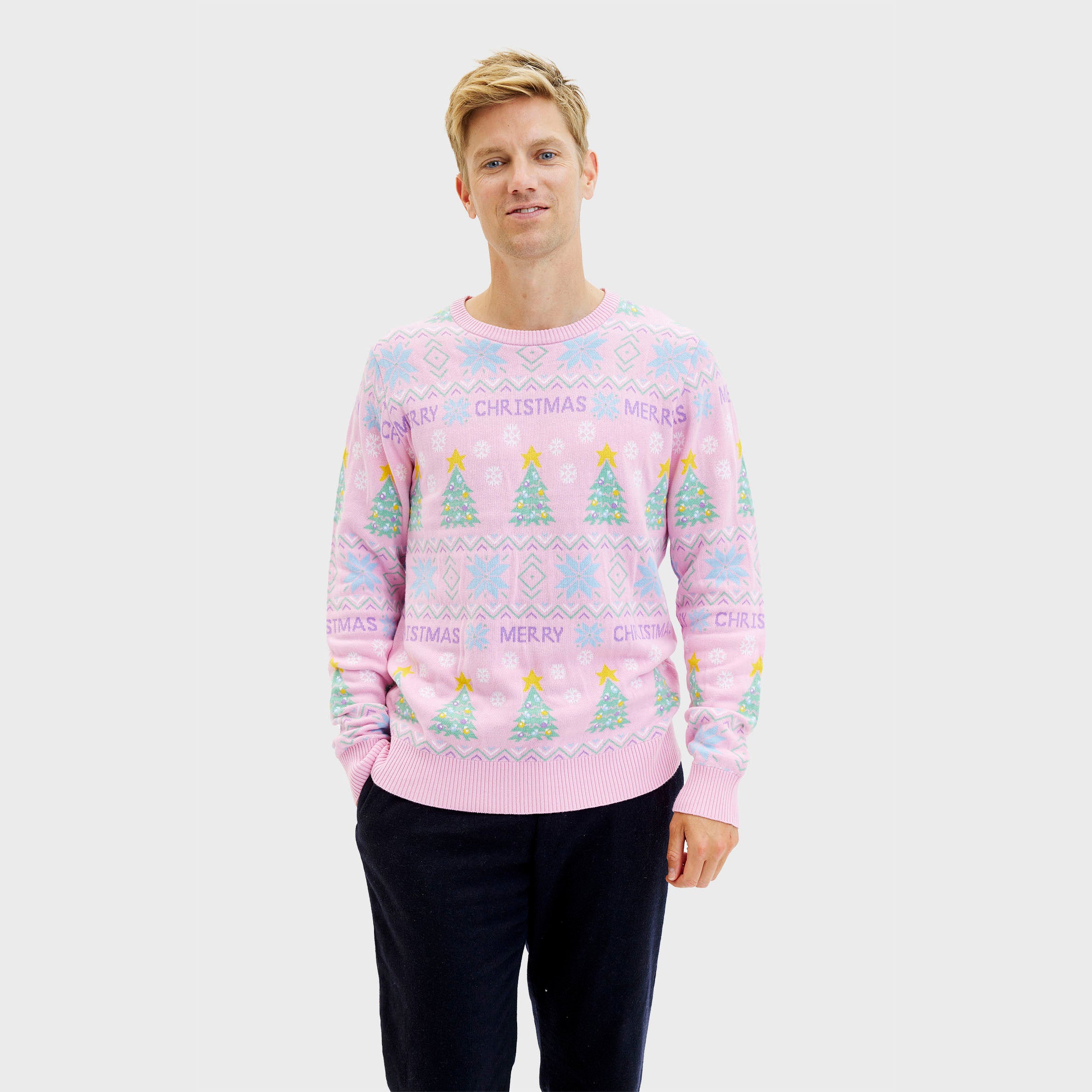 Der rosa Weihnachtspullover - Herren.
