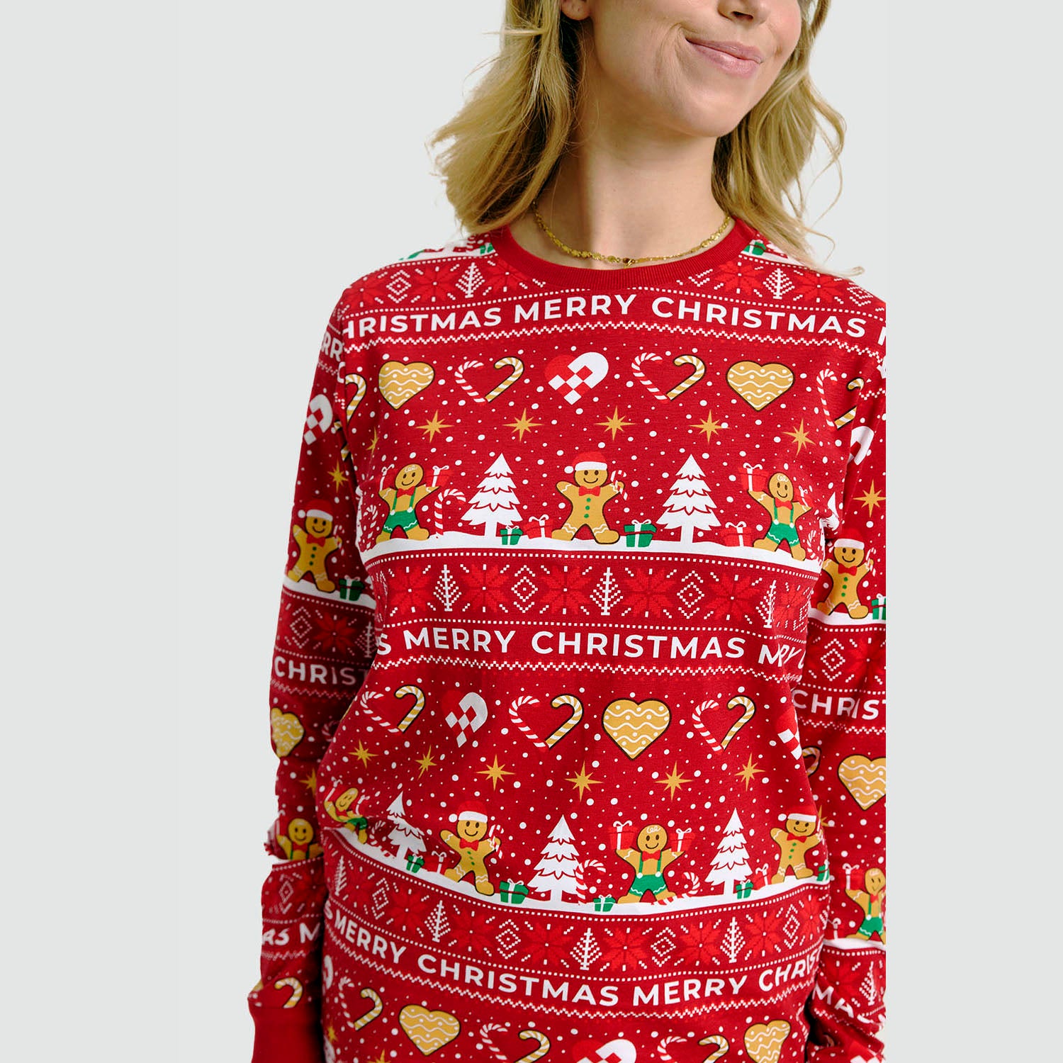 Weihnachtskeks Julepyjama Rot - Damen.