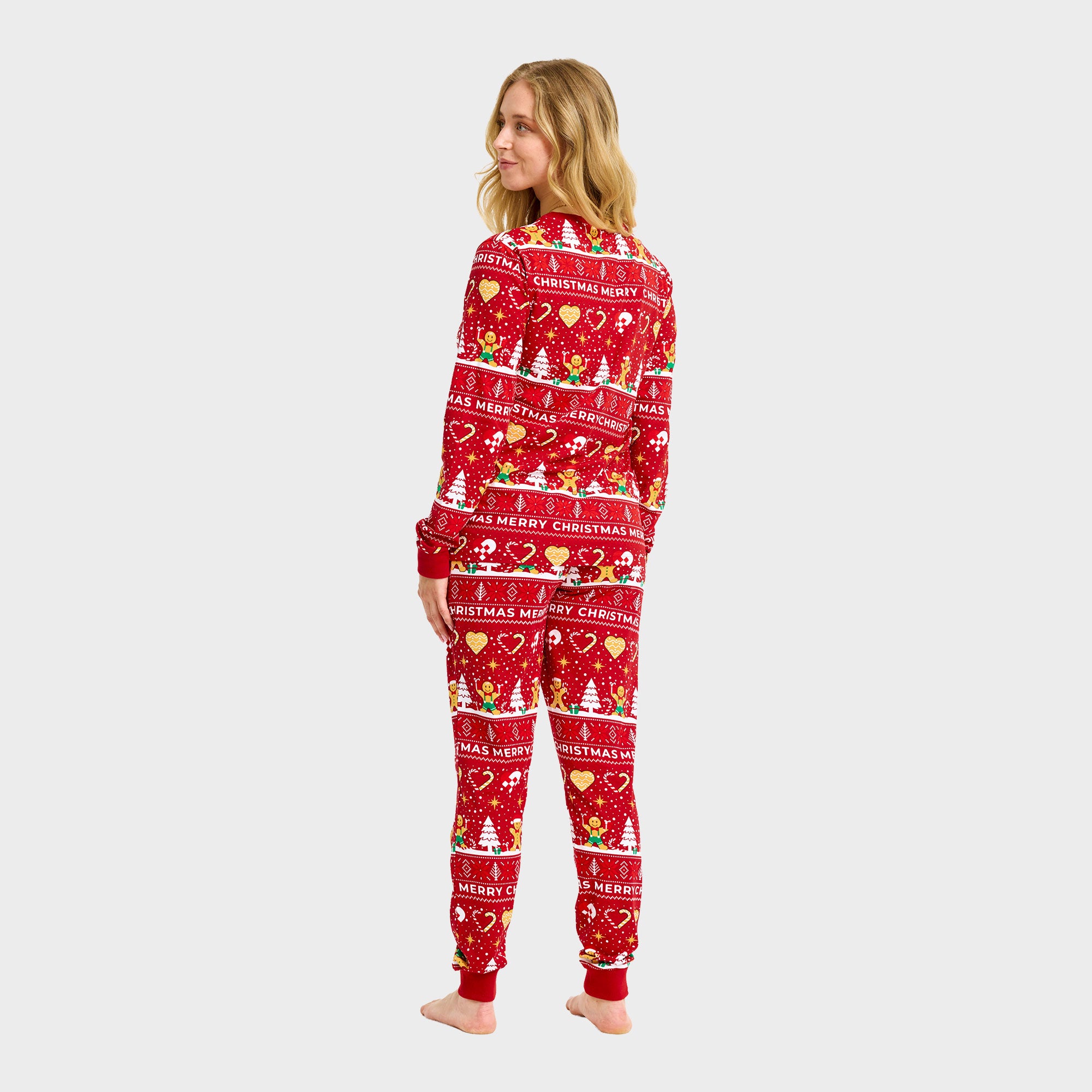 Weihnachtskeks Julepyjama Rot - Damen.