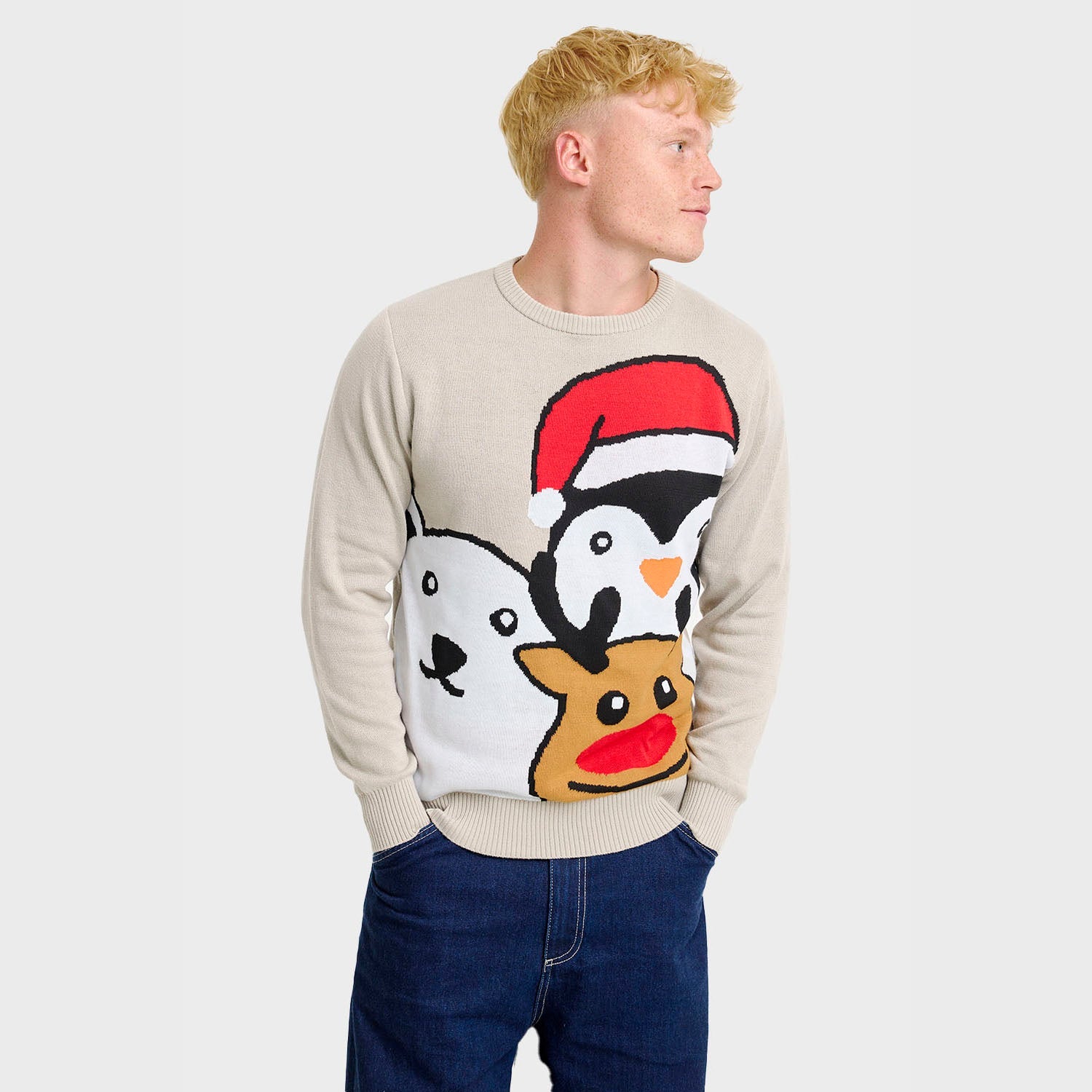 Tierweihnachtspullover - Herren.