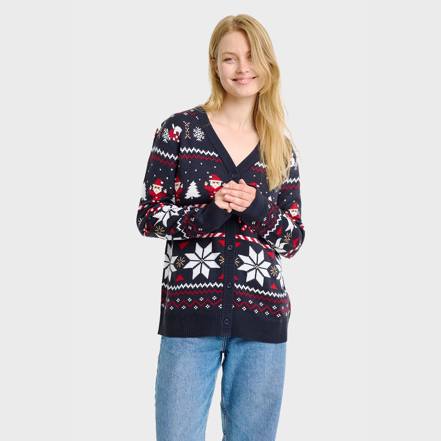 Santas Weihnachtsstrickjacke - Damen.