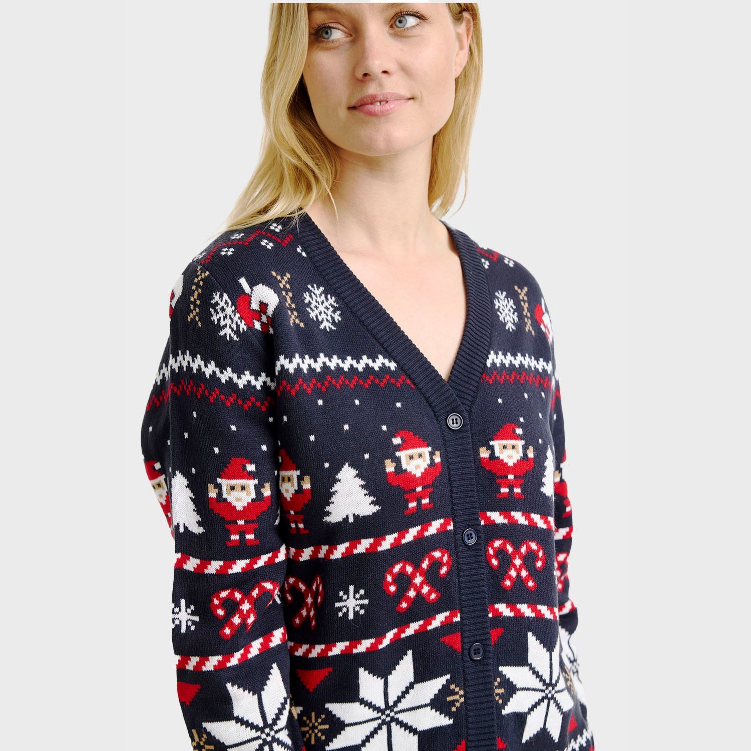 Santas Weihnachtsstrickjacke - Damen.