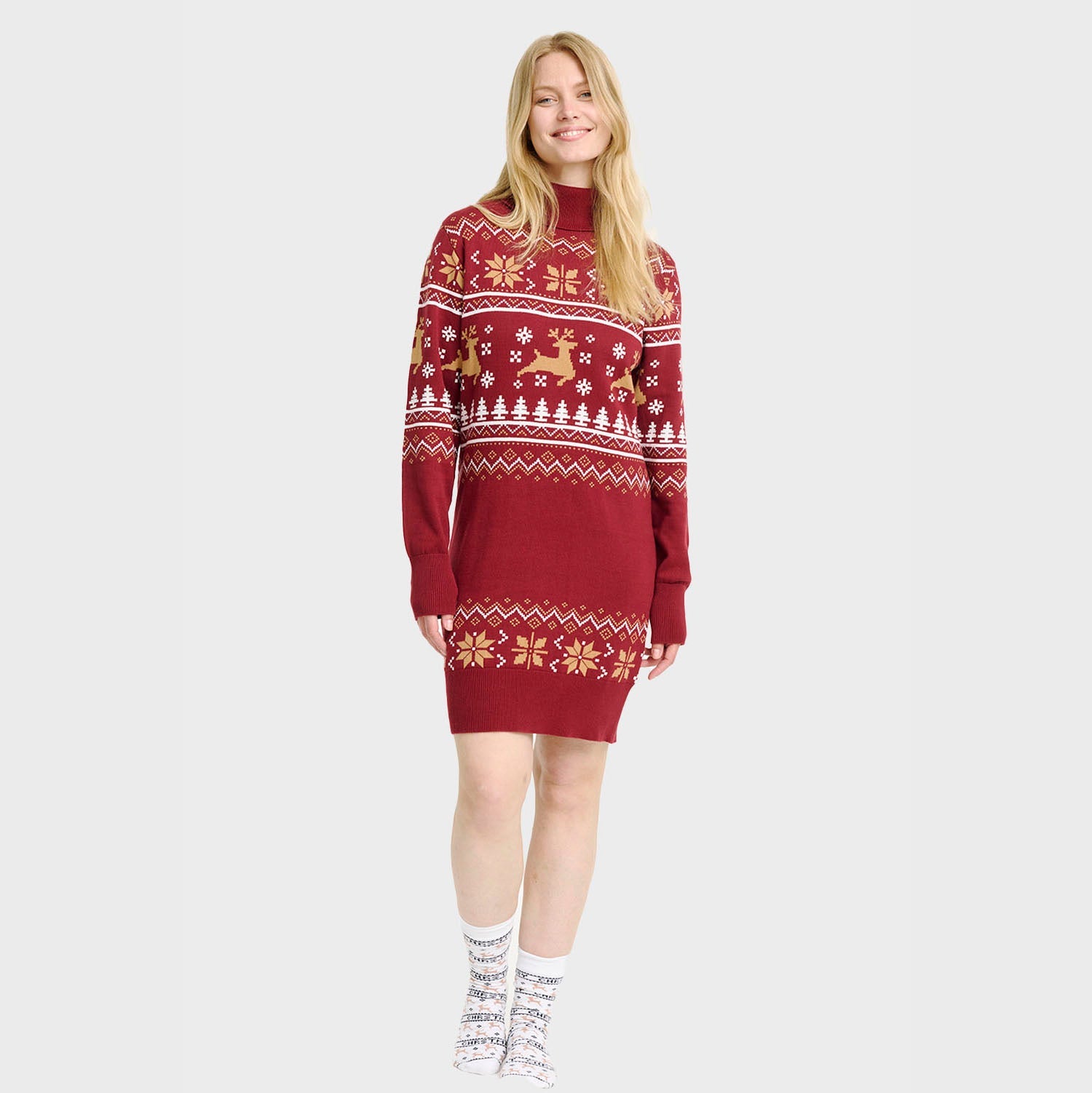 Rollkragen-Weihnachtskleid - Damen..
