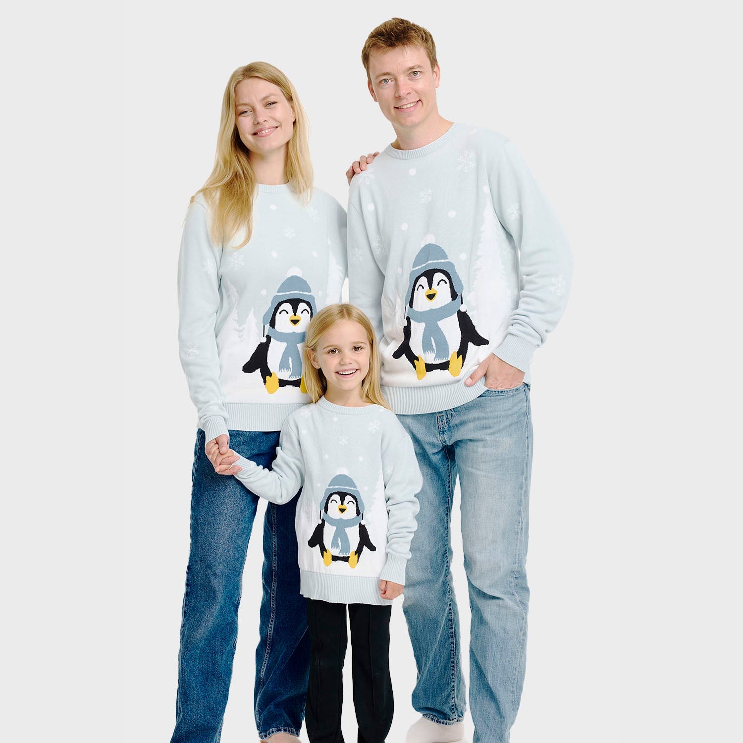 Der süße Pinguin-Weihnachtspullover - Kinder.