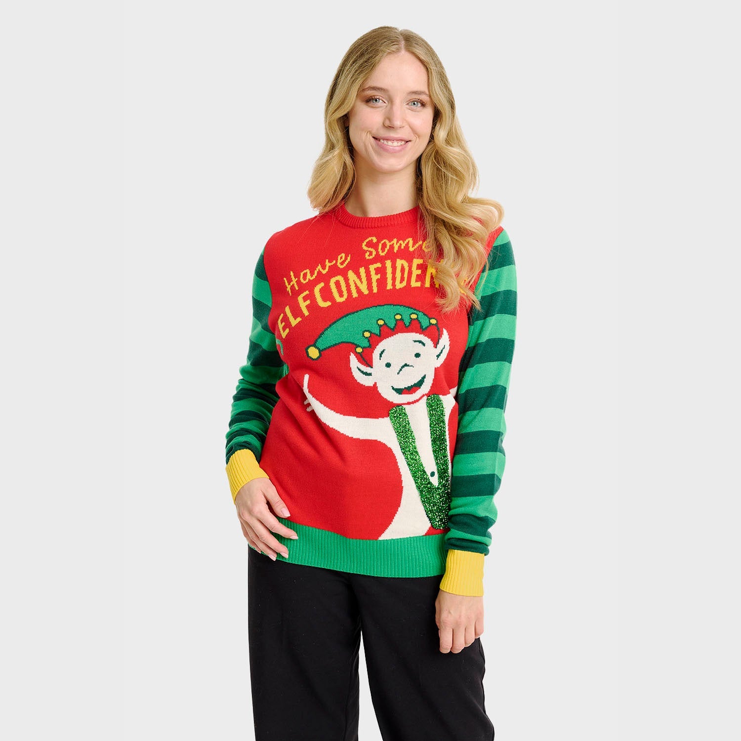 Elf Confidence Weihnachtspullover - Damen.