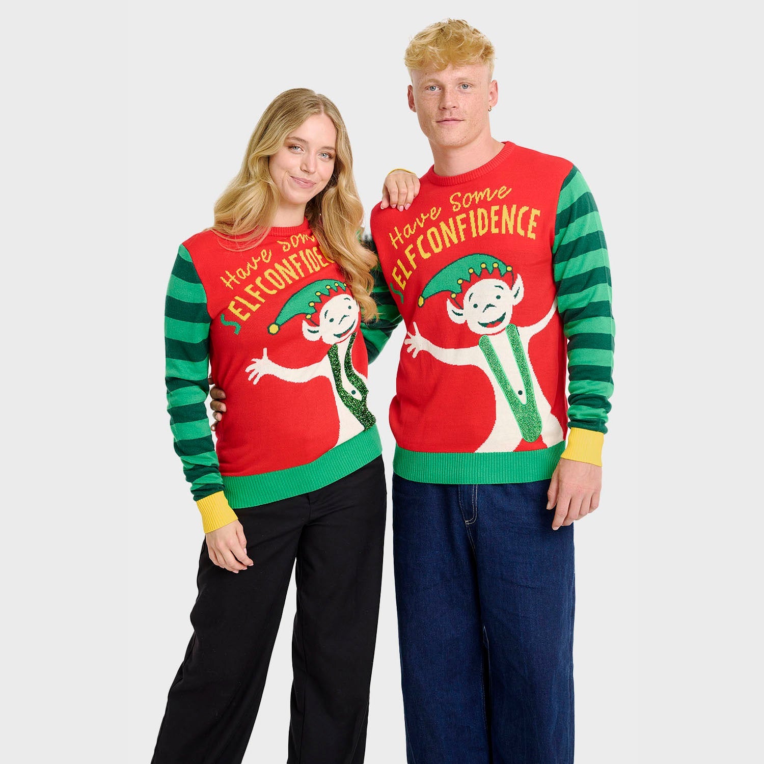 Elf Confidence Weihnachtspullover - Herren.