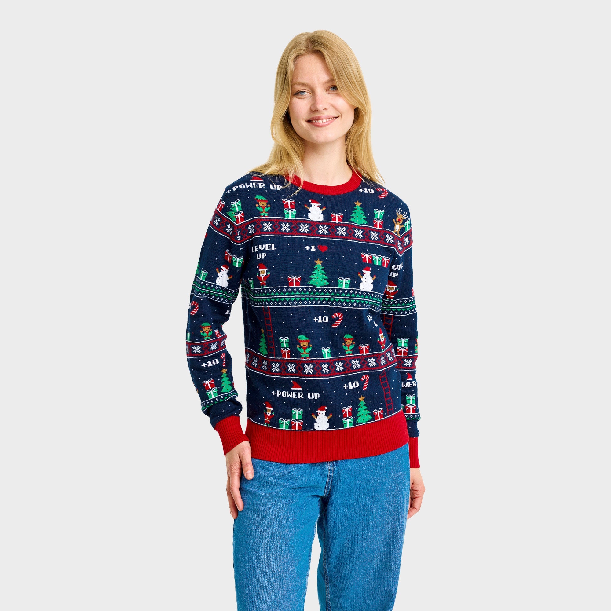 Vintage Gaming Weihnachtspullover - Damen.