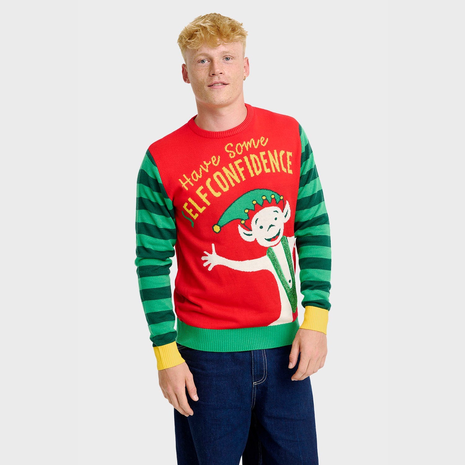 Elf Confidence Weihnachtspullover - Herren.