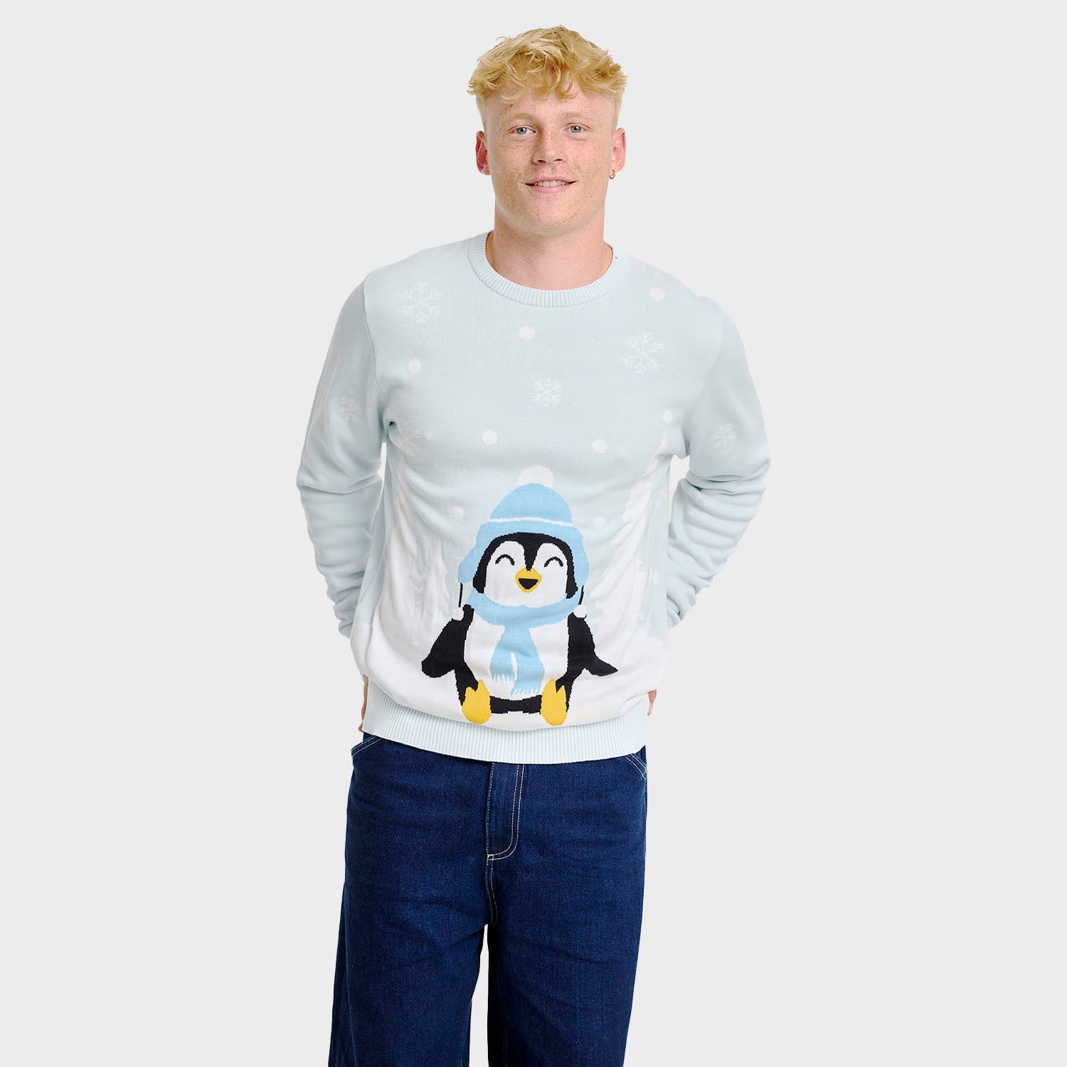 Der süße Pinguin-Weihnachtspullover - Herren.