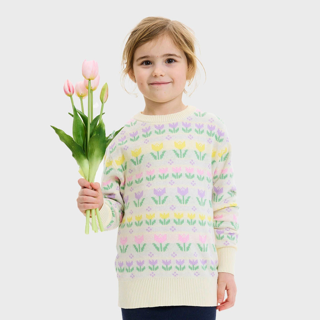 Ostern-Pullover mit Narzissenmotiv - Kind