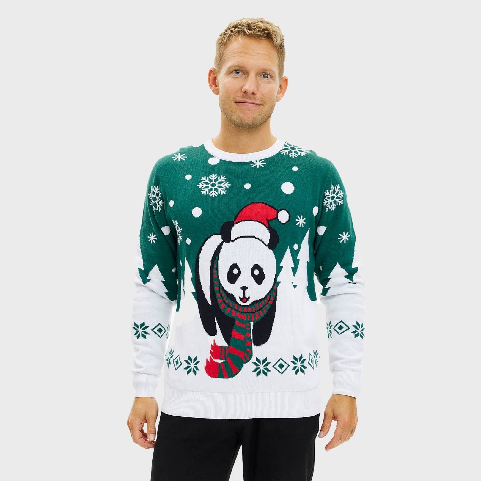 Pandaens Weihnachtspullover - Herren.