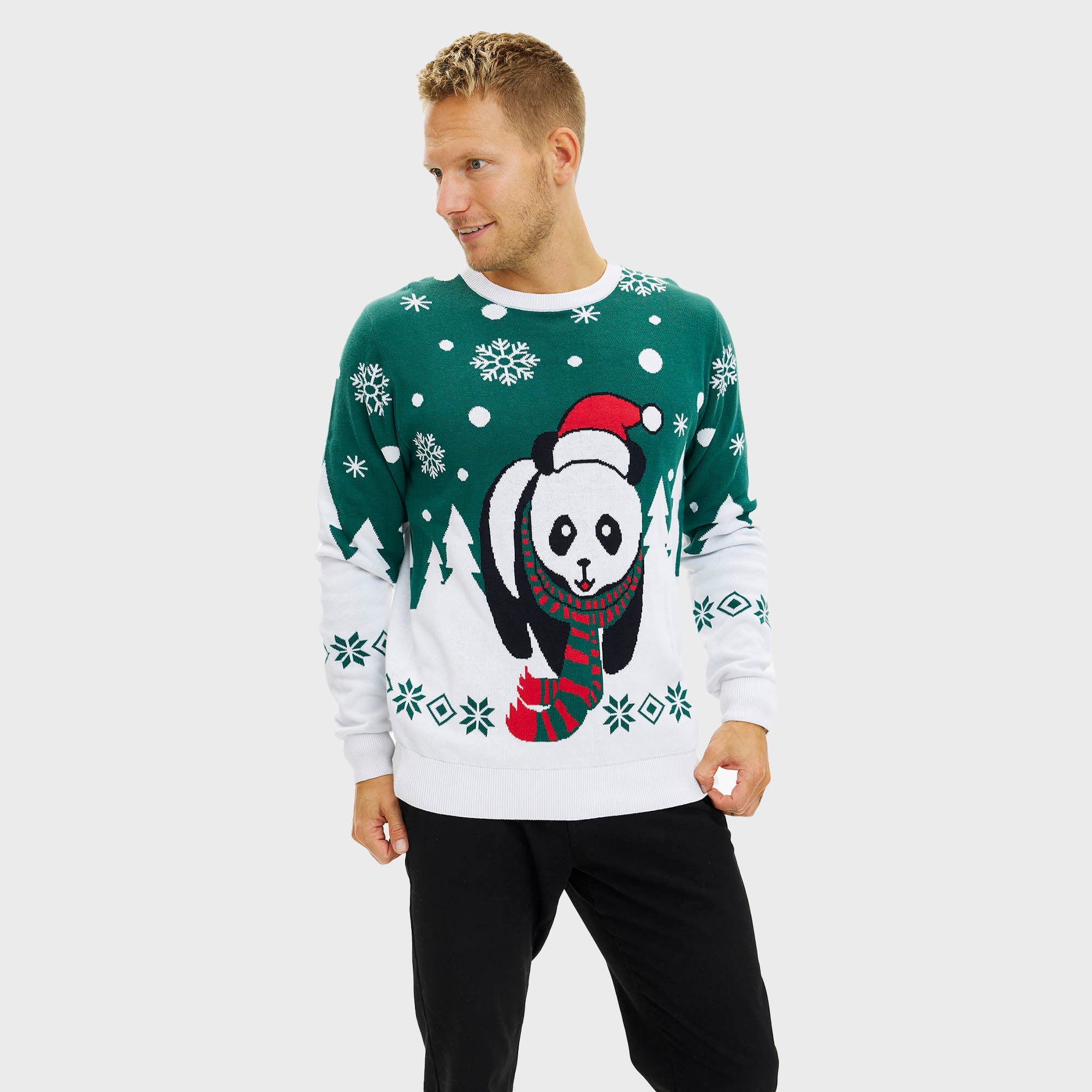 Pandaens Weihnachtspullover - Herren.