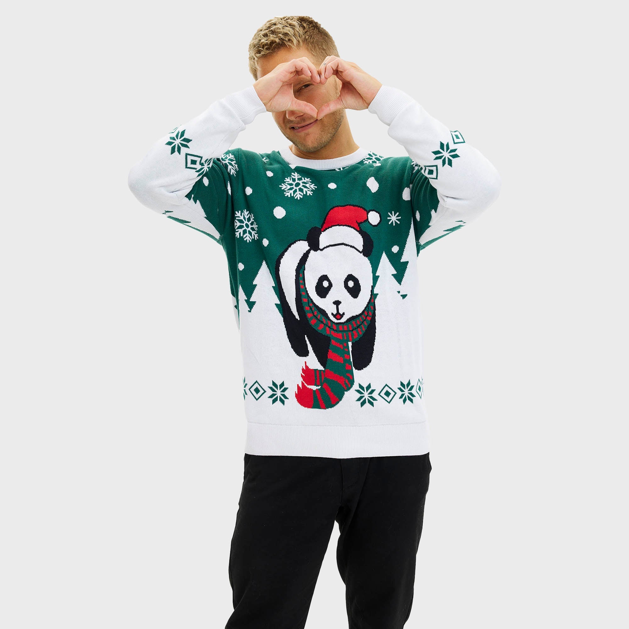 Pandaens Weihnachtspullover - Herren.