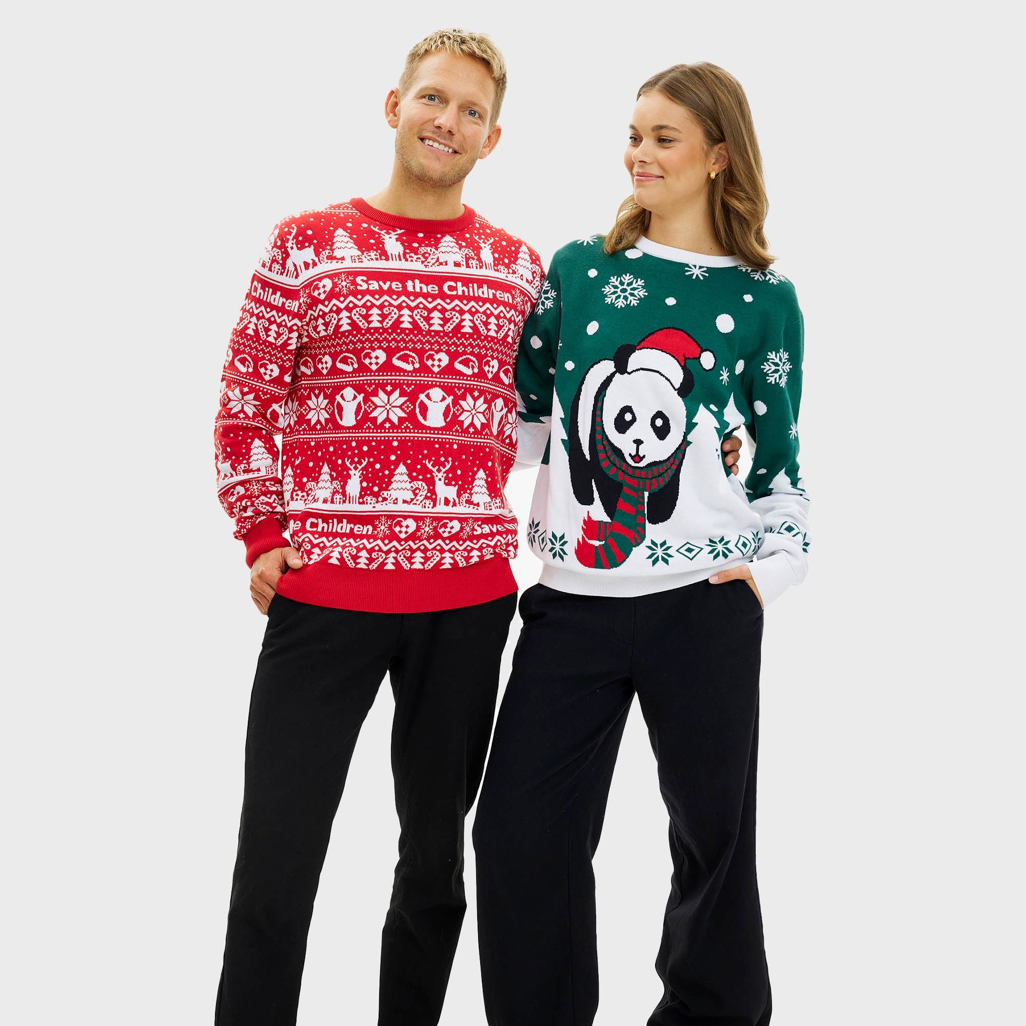 Pandaens Weihnachtspullover - Herren.
