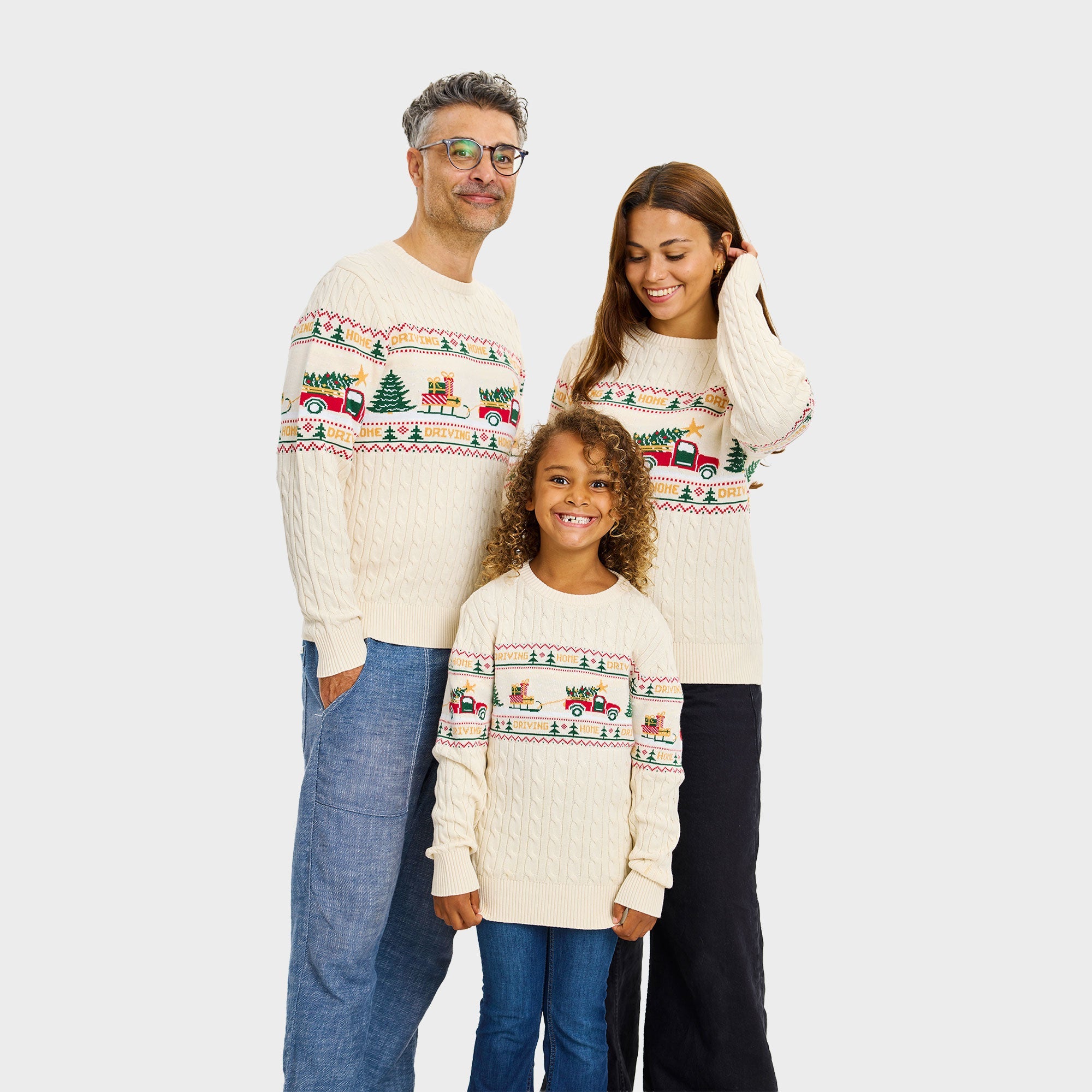 Driving Home Cable Knit Weihnachtspullover - Damen