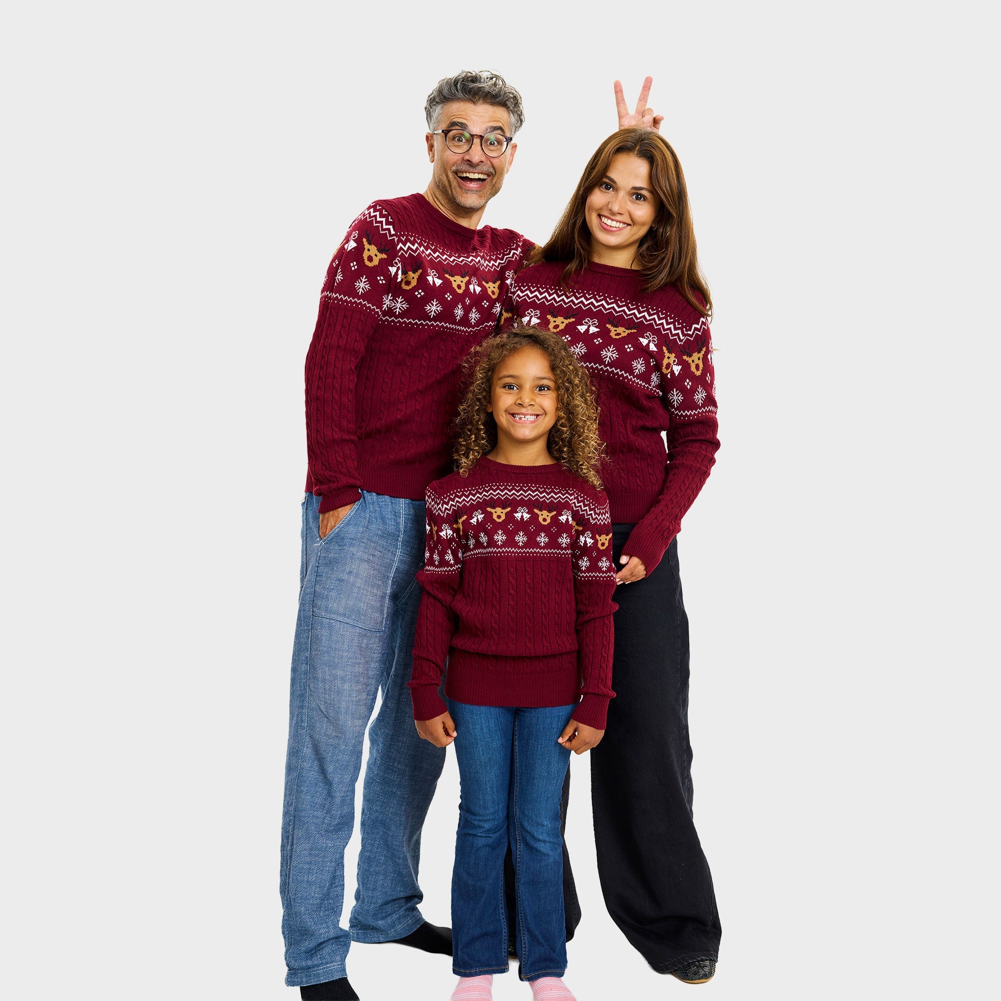 Weinroter Weihnachtspullover - Damen