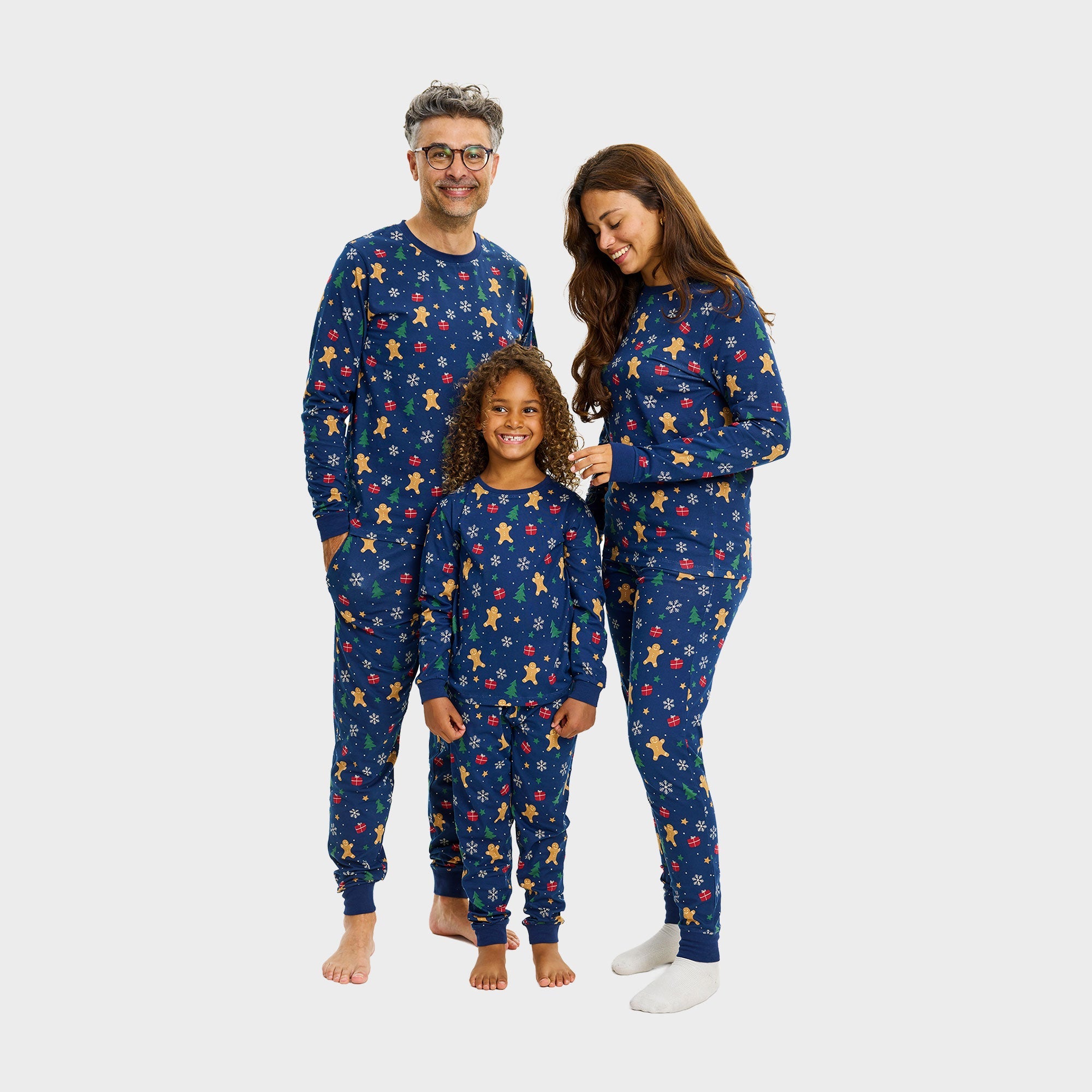 Gingerbread Weihnachtspyjama Navy - Herren