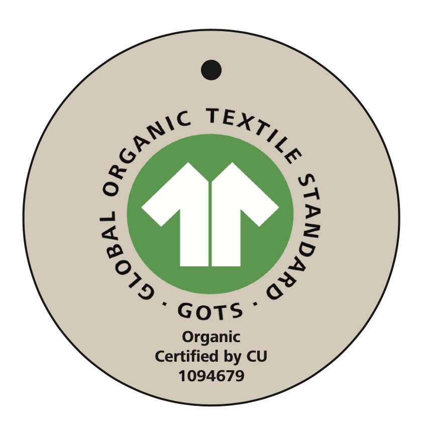 Global Organic Textile Standard (GOTS) Zertifikat für nachhaltige, zertifizierte Textilien.